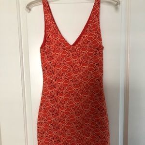 Orange floral dress